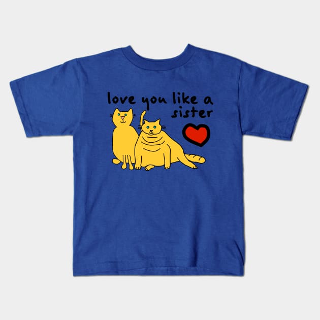 Love You Like a Sister 80s Cats Kids T-Shirt by ellenhenryart